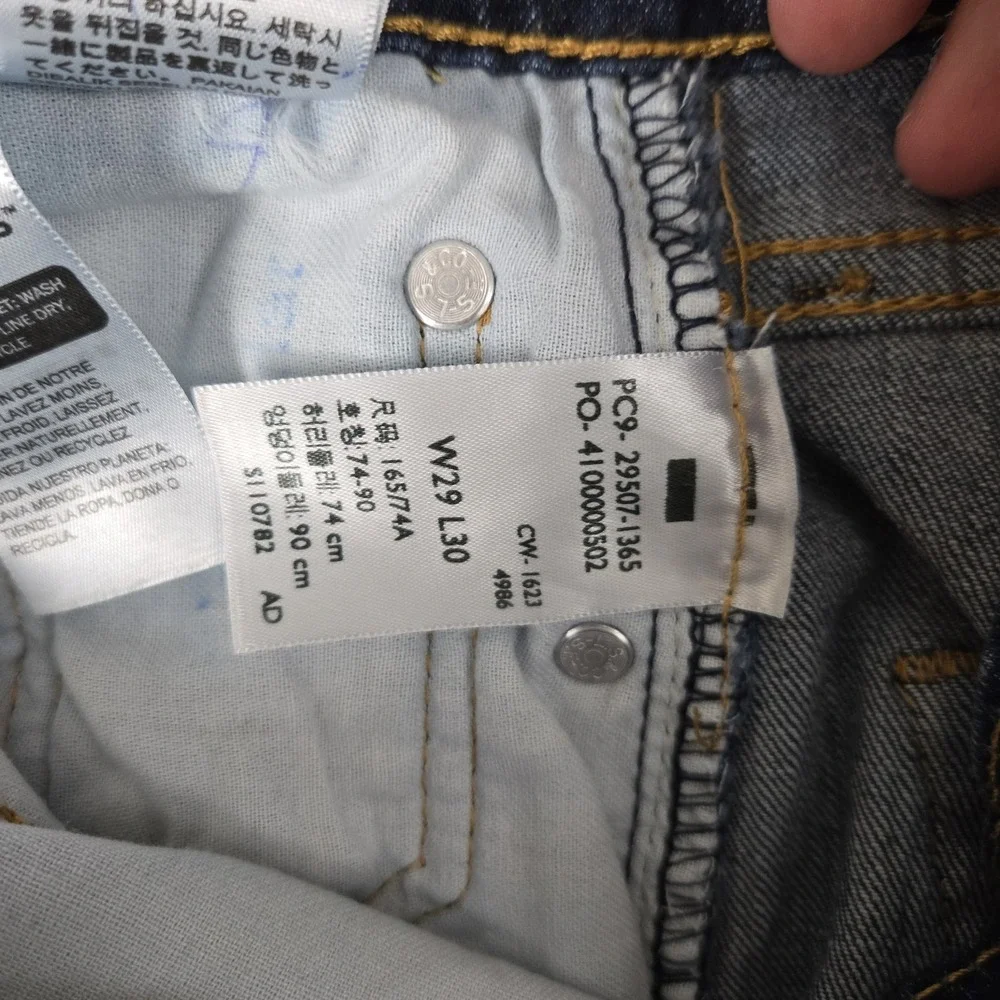 Levis 502 Jeans Mens 29x30 (Fits 29x28) Dark‎ Wash Blue Denim Taper Fit Outdoors